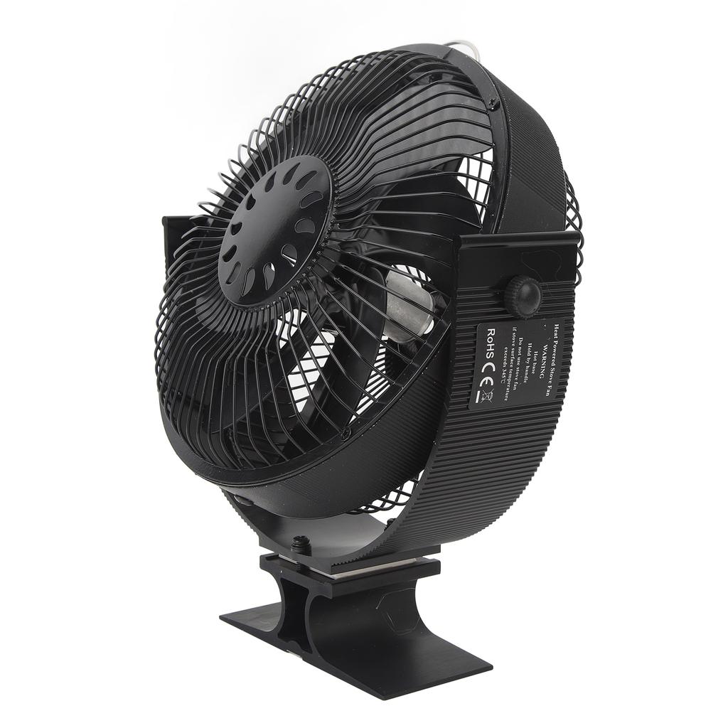 Fireplace Fans Heat Powered 6 Blades Slient with Protective Cover Handle Wood Stove Fan for Gazebo