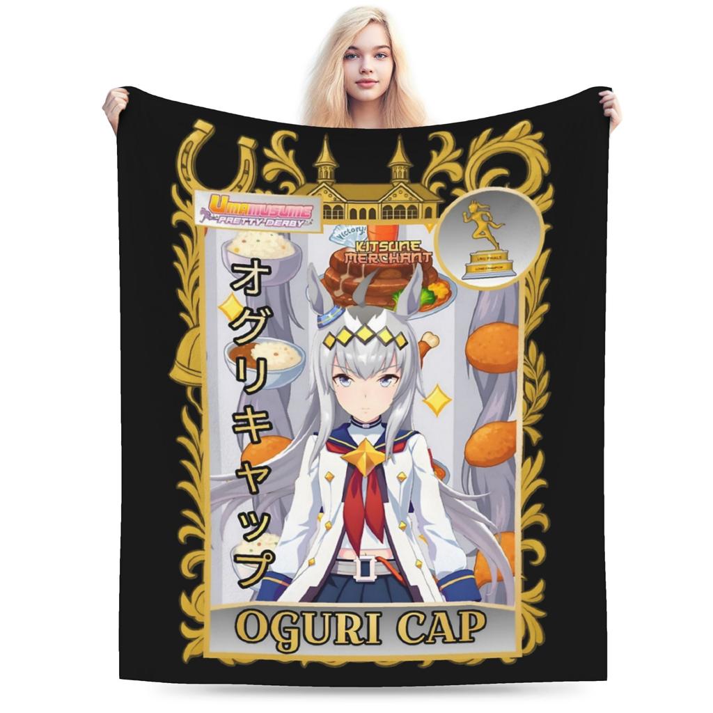 Oguri Cap Uma Musume Anime Blanket Fleece Decoration Portable Lightweight Throw Blankets for Bed Couch Rug Piece