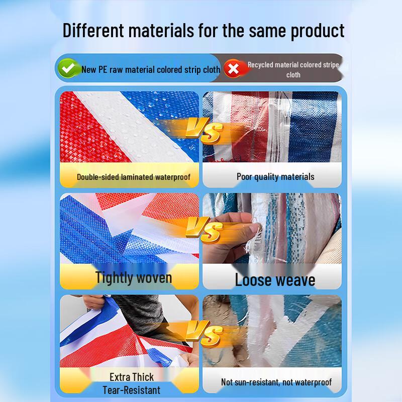 Ceyu Three-Color Sun & Rain Protection Striped Tarpaulin