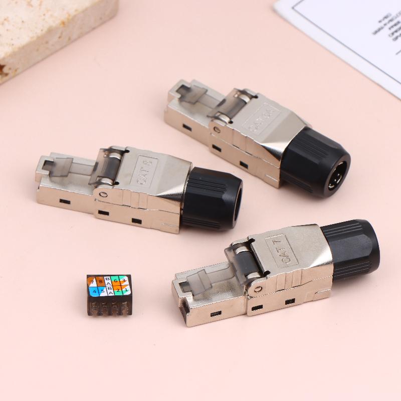 1 шт. Разъем Rj45 Cat8 Cat7 Cat6A Экранированный Без Инструмента Модульный Завершающий Штекер 2000 МГц 40G Lan Кабель Для 22Awg-24Awg