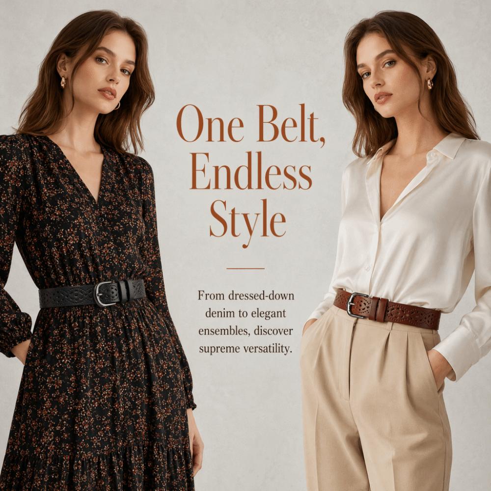 Hollow Vintage Pin Buckle Strap Genuine PU Leather Luxury Female Waist Belt Jeans Accessories