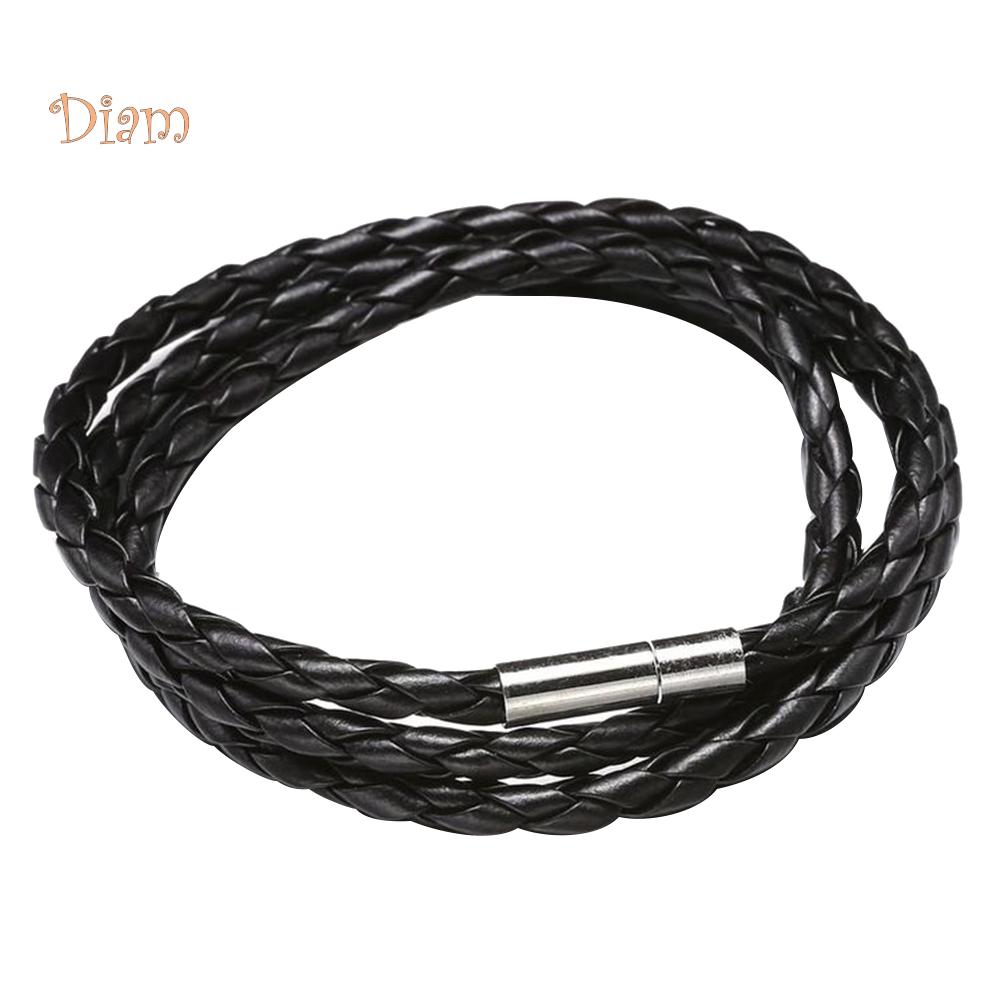 Ювелирные изделия с бриллиантами в стиле ретро для женщин и мужчин, многослойный плетеный кожаный браслет-манжета, браслет