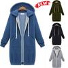 Autumn and Winter Coats Women Sweatshirts Coat Casual Pockets Zipper Outerwear Long Hooded Hoodies Jacket Plus Size S-5XL