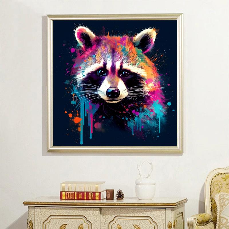 5d DIY Алмазная картина, вышивка крестом, акварель, животное, енот, алмазная вышивка, мозаика, полный круглый дрель, домашний декор, искусство