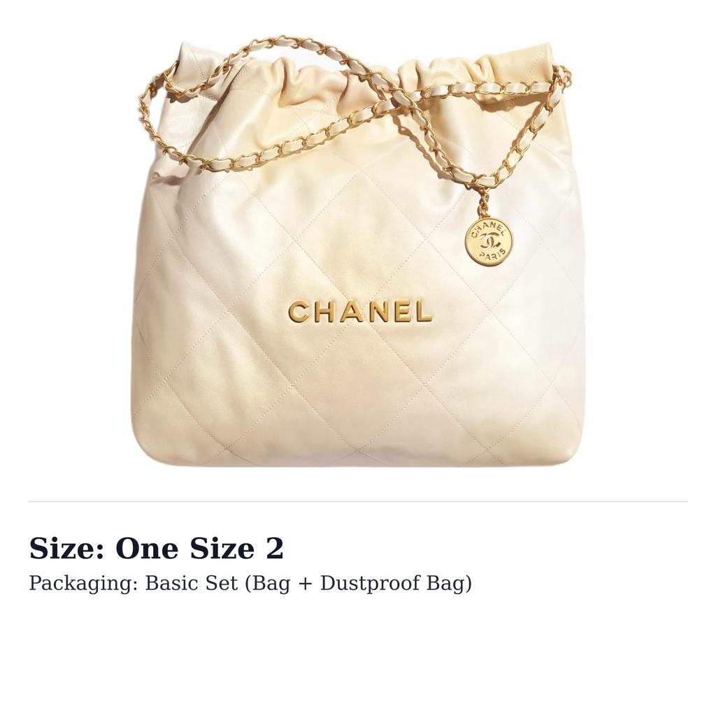 CHANEL 22Bag Calfskin Bucket Bags Crossbody Bag, Shoulder Bag Medium Women's Pearl & Pearl White Gradient AS3261-B10686-NN491