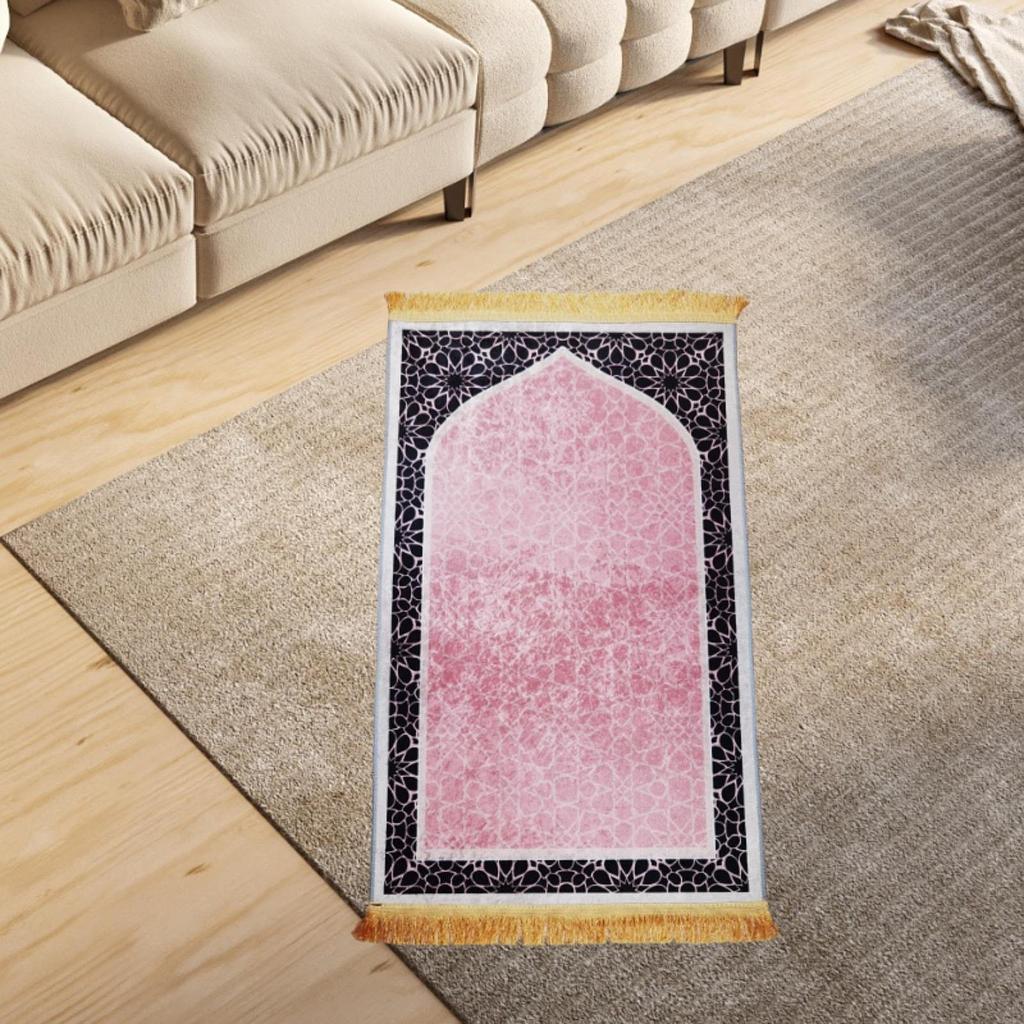 Muslim Prayer Rug Carpet Unique Nonslip Thick Ornament Cushion Mat Floormat for Travel