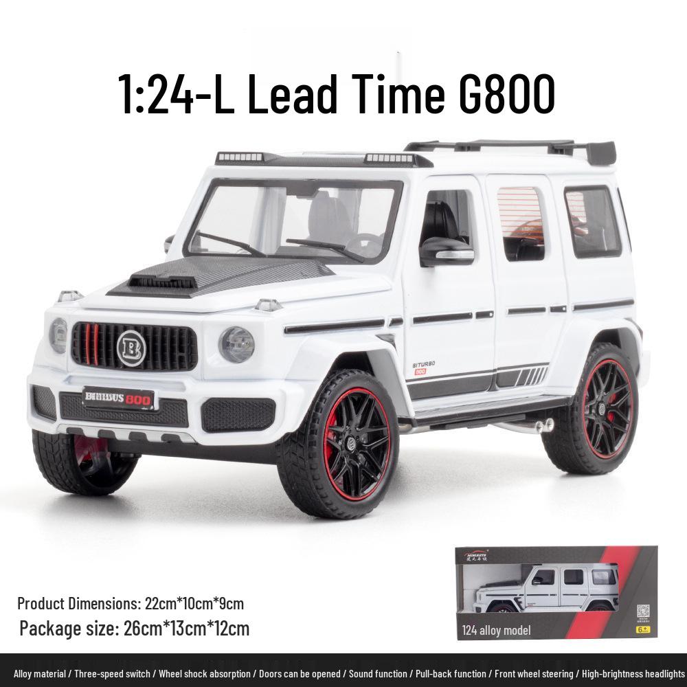 1:Литой металлический модель автомобиля Brabus G800 в масштабе 1:24 со звуком, светом и механизмом оттяжки