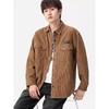 Vintage Coffee Colored Corduroy Trendy Brand Jacket For Men'S Autumn Casual Workwear, Top, Shirt Lining Jacket