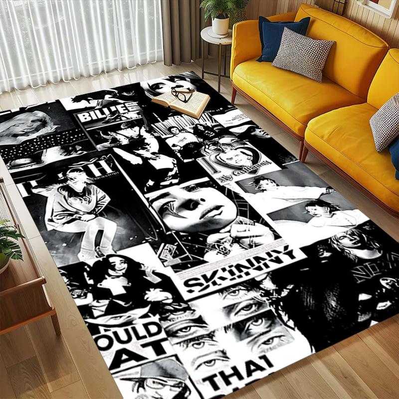 Billie Eilish Collage Living Room Nonslip Area Rug Soft Carpet For Bedroom Game Playroom Sofa Office Home Decor Doormat Christmas Gift C9261131