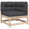 3 Piece Garden Sofa Set with Cushions Solid Pine Wood