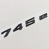 3D ABS Chrome Black Car Letters Logo 745e Rear Trunk Badge Sticker Decal For BMW 7 Series 745e G12 Auto Tail Marking Accessories SK8