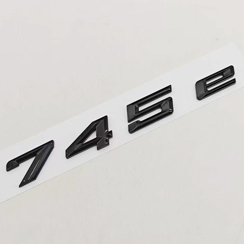 3D ABS Chrome Black Car Letters Logo 745e Rear Trunk Badge Sticker Decal For BMW 7 Series 745e G12 Auto Tail Marking Accessories SK8