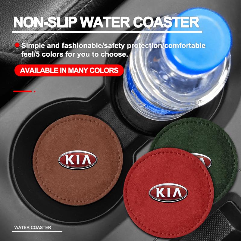 1/2 шт. Коврик-подставка для подстаканника из кожи, нескользящий коврик для слота, автомобильный стайлинг для KIA Rio Ceed Sportage Cerato Soul Sorento Flip R K2 K3 K5 k6 K7 K8 Soul