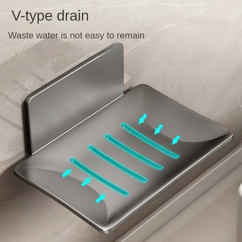 Ванная комната нержавеющая сталь Мыльница Беспробивной Настенный Держатель для мыла и губки Органайзер Аксессуары Кухонная мыльница