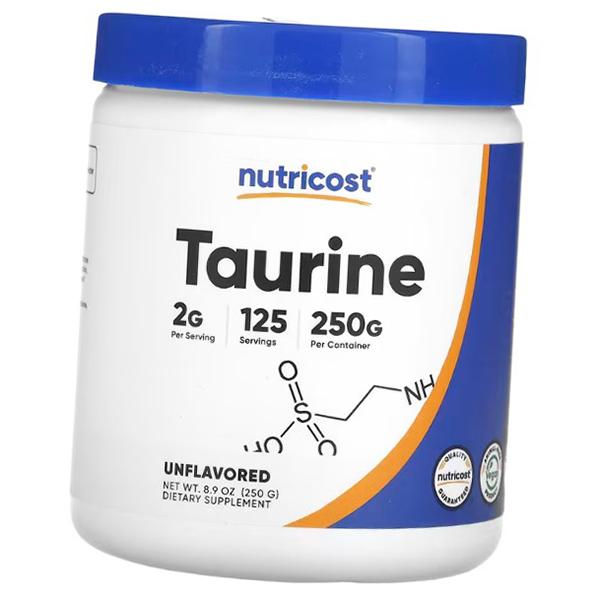 Таурин в порошке, Taurine Powder, Nutricost 250г Без вкуса (27647035)