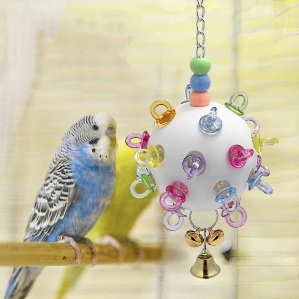 Detachable Bird Cage Toy with Bell Hanging Foraging Ball Creative Parrot Chewing Toy  Bird Training
