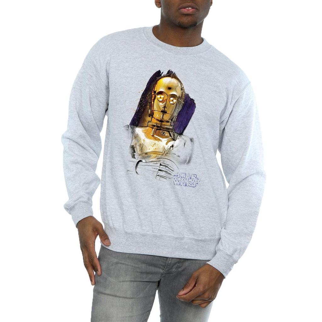 Star Wars Mens The Last Jedi C-3PO Brushed Sweatshirt