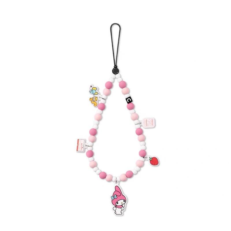White Heart Phone Lanyard With Pearl Charm Anti-Lost Strap Smartphone Womens Fashion Accessory