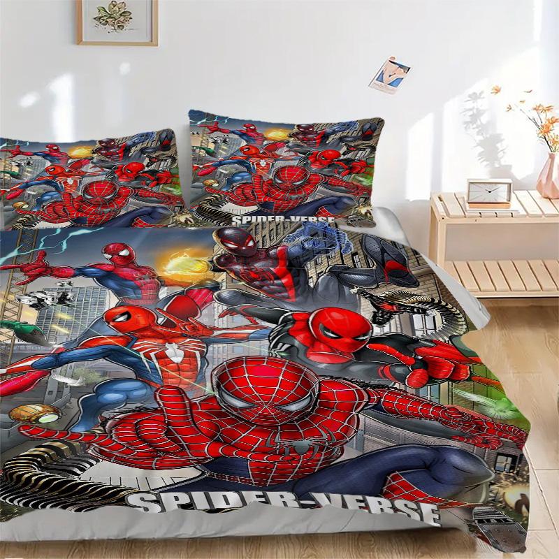 Spiderman Spiderverse Print 3Pcs Bedding Setduvet Cover With 2 Bedropillowcase Home Birthday Gift