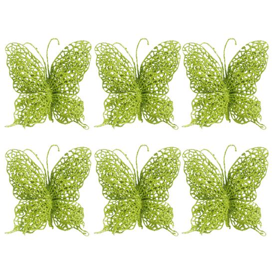 Подвесной кулон, выдалбливают, широкое применение, пластиковый мини-реалистичный подвесной орнамент в виде бабочки, рождественское елочное украшение для вечеринки