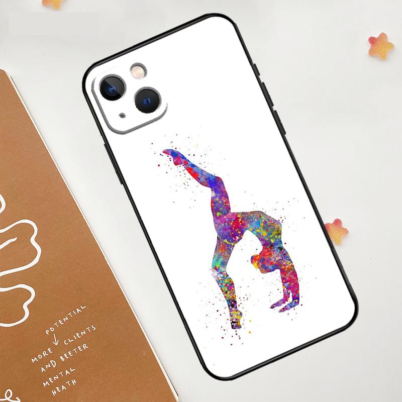 Love Gymnastics Case For iPhone 13 12 11 14 15 16 Pro Max Mini XR XS X Plus Silicone Bumper Cover Capa
