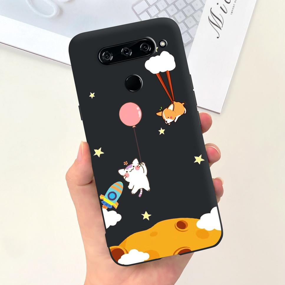 Case For LG V40 ThinQ Cartoon Astronaut Dinosaur Soft Silicon Black Cover For LG V50 V50S ThinQ 5G LG V30 2017 Bumper Phone Case