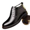 Вэньчжоу Мужские Зимние Высокие Теплые Кожаные Формальные Туфли - Натуральная Кожа Папины Туфли