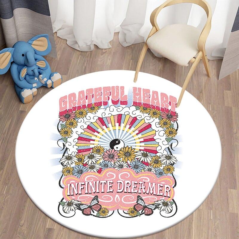 Черный кот Kawaii HD печатный круглый ковер для гостиной, коврики для кемпинга, пикника, фланелевый противоскользящий коврик, коврик для йоги, странные вещи