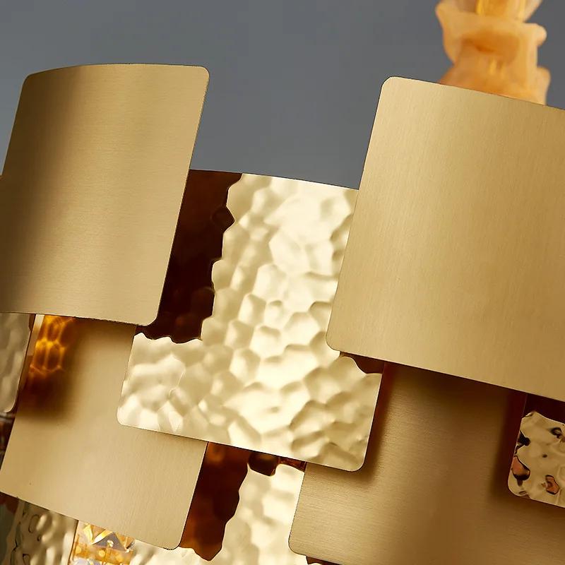 Светодиодные подвесные светильники e14 Postmodern Golden Crystal из нержавеющей стали. Подвесной светильник, подвесной светильник Lampen Lustre для фойе