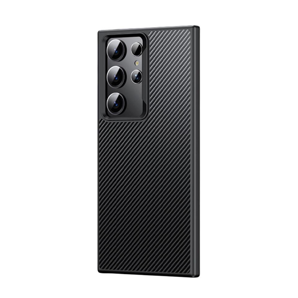 Подходит для чехла для мобильного телефона Samsung S25ULTRA S24PLUS Встроенный магнитный узор из углеродного волокна ТПУ Противоударный защитный чехол