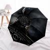 1pc Winter Is Coming Got Automatic Folding Umbrella - Compact 8-Rib Design, Durable Plastic & Iron1103L
