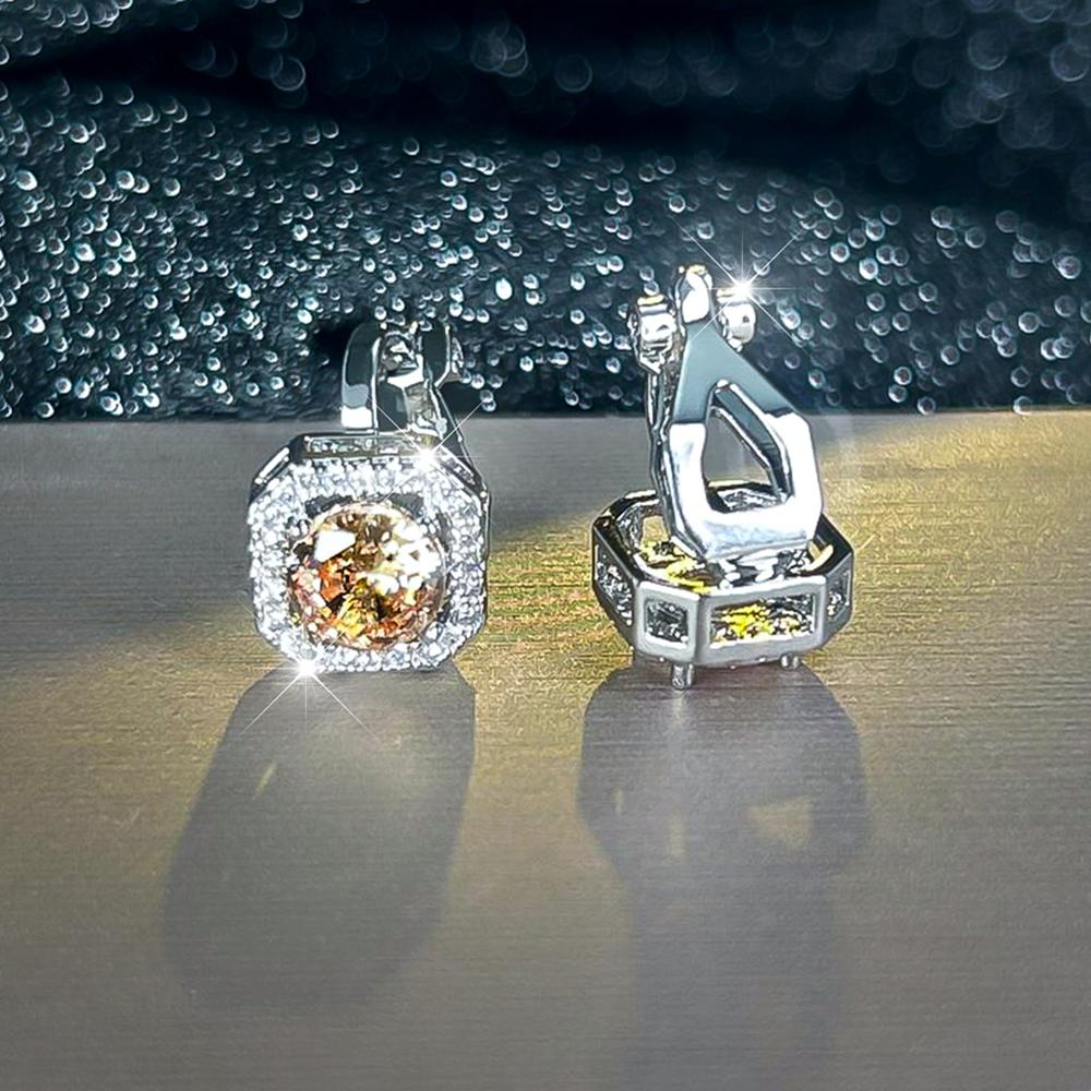 Simple Square CZ Clip Earrings for Women Girls Cute No Pierced Earrings Wedding Party Jewelry