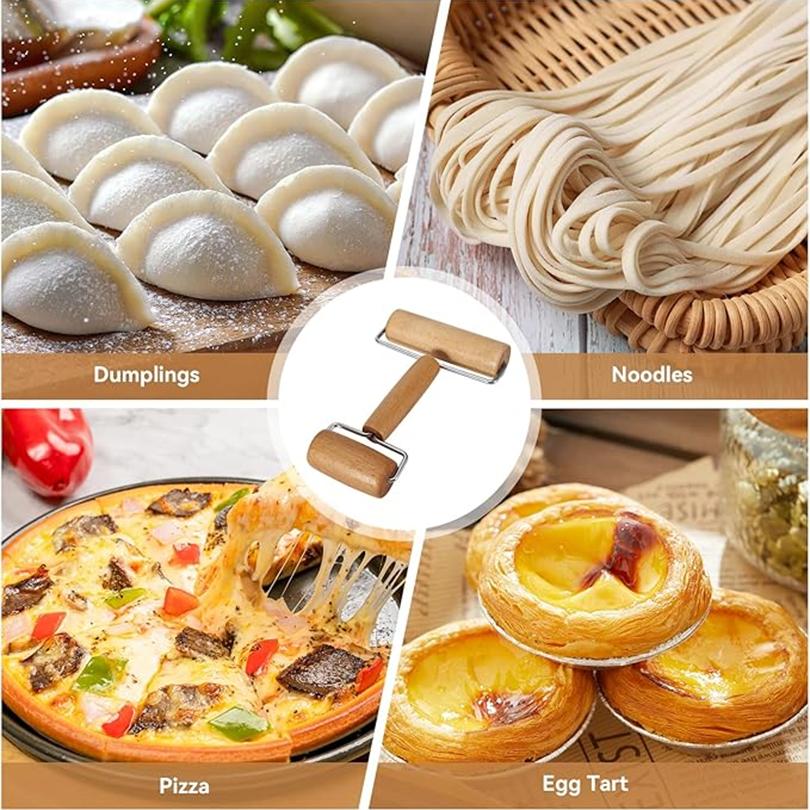 Деревянная скалка для теста и ролик для пиццы, для измельчения орехов, крекеров, печенья, для использования в кухонной утвари для выпечки и приготовления пищи