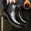 Ботинки Челси Мужские британские ботинки Martin Высокие кожаные зимние бархатные теплые средние ботинки Мужские короткие ботинки на платформе