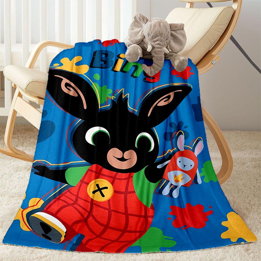 Bing's Colorful Adventure Blanket Soft Warm Cozy Perfect for Seaside Office Picnics for All Seasons Playful Design Birthday Christmas Gift Blanket