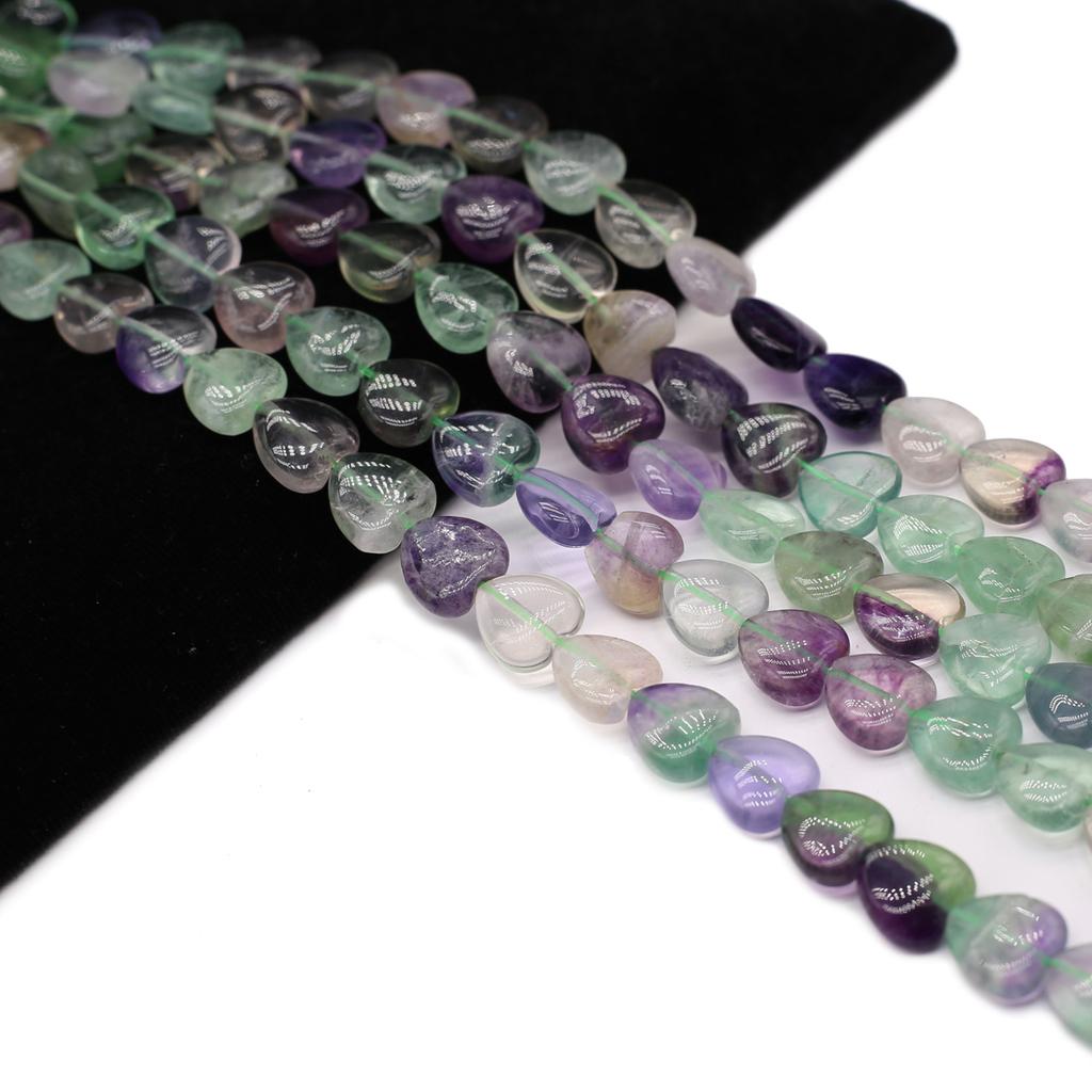 1 нить бусины из натурального камня флюорита в форме сердца для самостоятельного изготовления ювелирных изделий, ожерелий, браслетов, аксессуаров для ножных браслетов, рождественских и новогодних подарков, 38 см