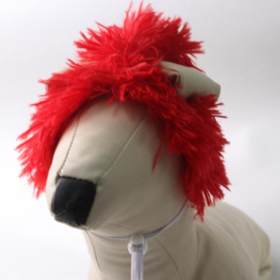 Парик для питомца Шапка Подкладка из дышащей ткани Легкий Забавный Афро прическа Парик для кошки с эластичной лентой-стрейч Регулируемая пряжка Аксессуар для собаки