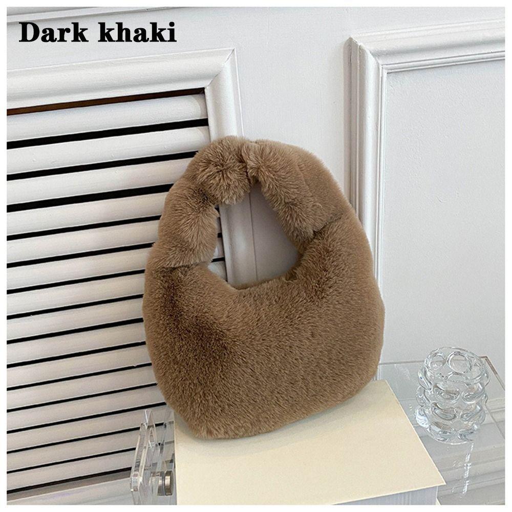Модные пушистые теплые плюшевые кошельки для монет, полумесяцы, наручные сумки, меховые сумки