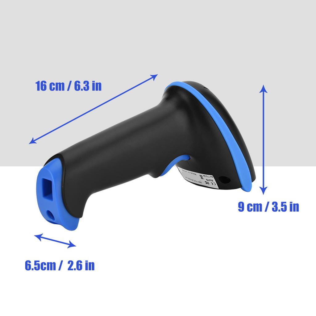 Wireless Bluetooth Barcode Bar Code Scanner Reader for iOS Android Windows Blue