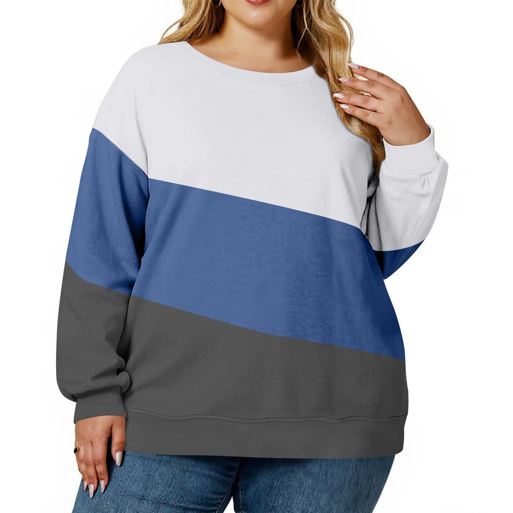 Plus Size Sweatshirt For  Women Oversized Crewneck Long Sleeve Pullover Tops