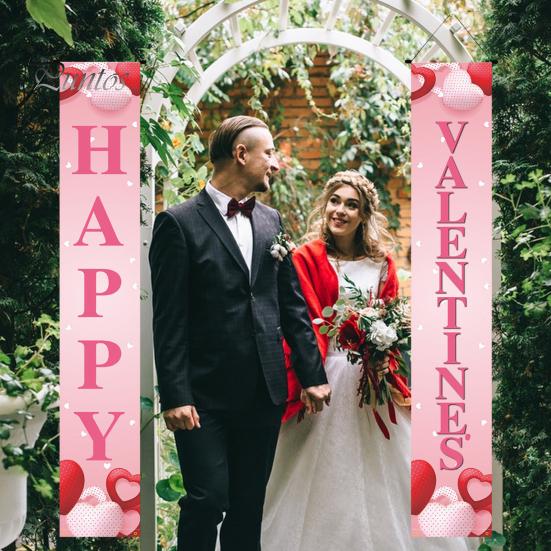 1 пара куплетов на День святого Валентина, привлекательный прозрачный узор, подвесной баннер на дверь для украшения дома, праздника