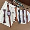 Кожаный ремешок для Apple Watch, совместимый с iWatch 12/11/10/Ultra/SE, Премиальный тонкий глянцевый ремешок из натуральной кожи, Черный