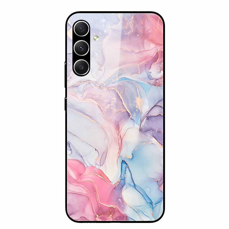 Закаленное Стекло Чехлы для Телефона для Samsung Galaxy A54 A14 A24 A34 Чехол Жесткий PC Задняя Панель Для M54 A15 A25 A55 5G A04s M23 M52 A 54