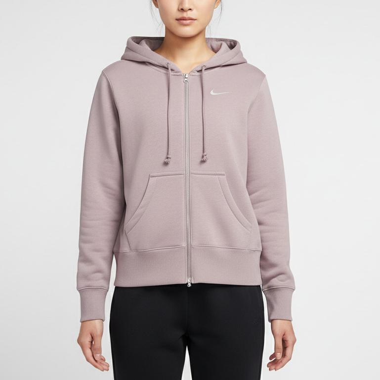 Nike Sportswear Phoenix Fleece Lined Knitted Fabric Zippers Hooded Long Sleeved Sweatshirt Women's HJ0996-226