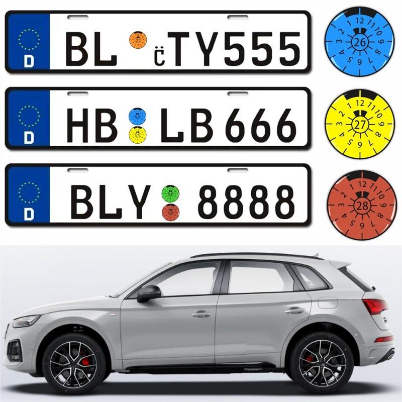 2Pcs 3D Gel Dome Sticker German Style Car License Plate Frame Raised Letter Design Waterproof Decal For Auto Number Plate