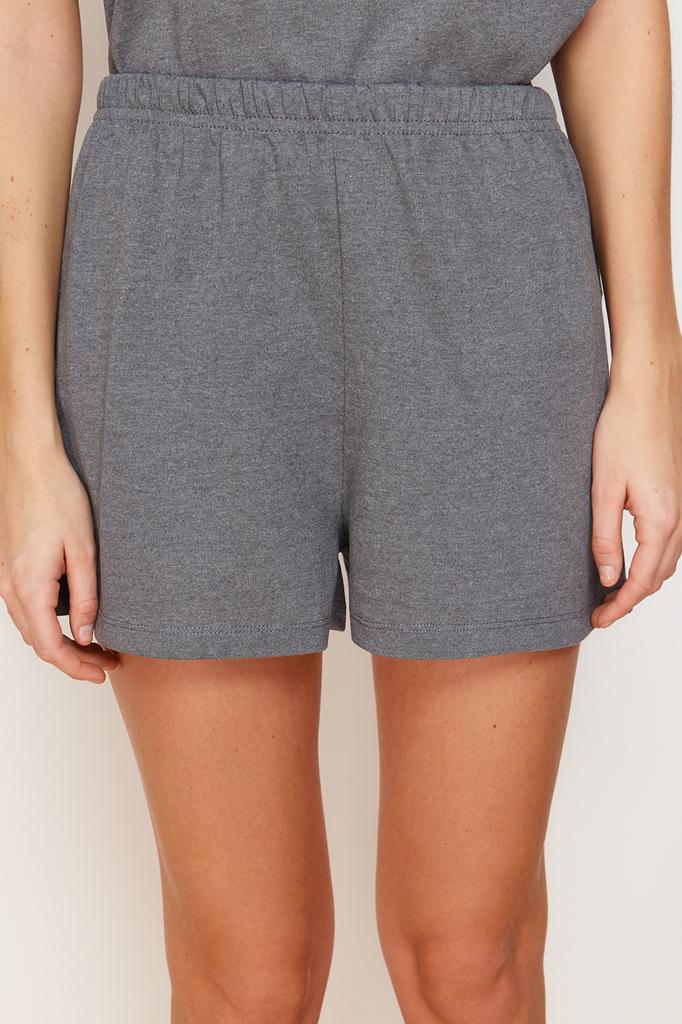 Women's Fashion New Pajama Set Gray Melange Cotton Printed Knitted Pajama Set