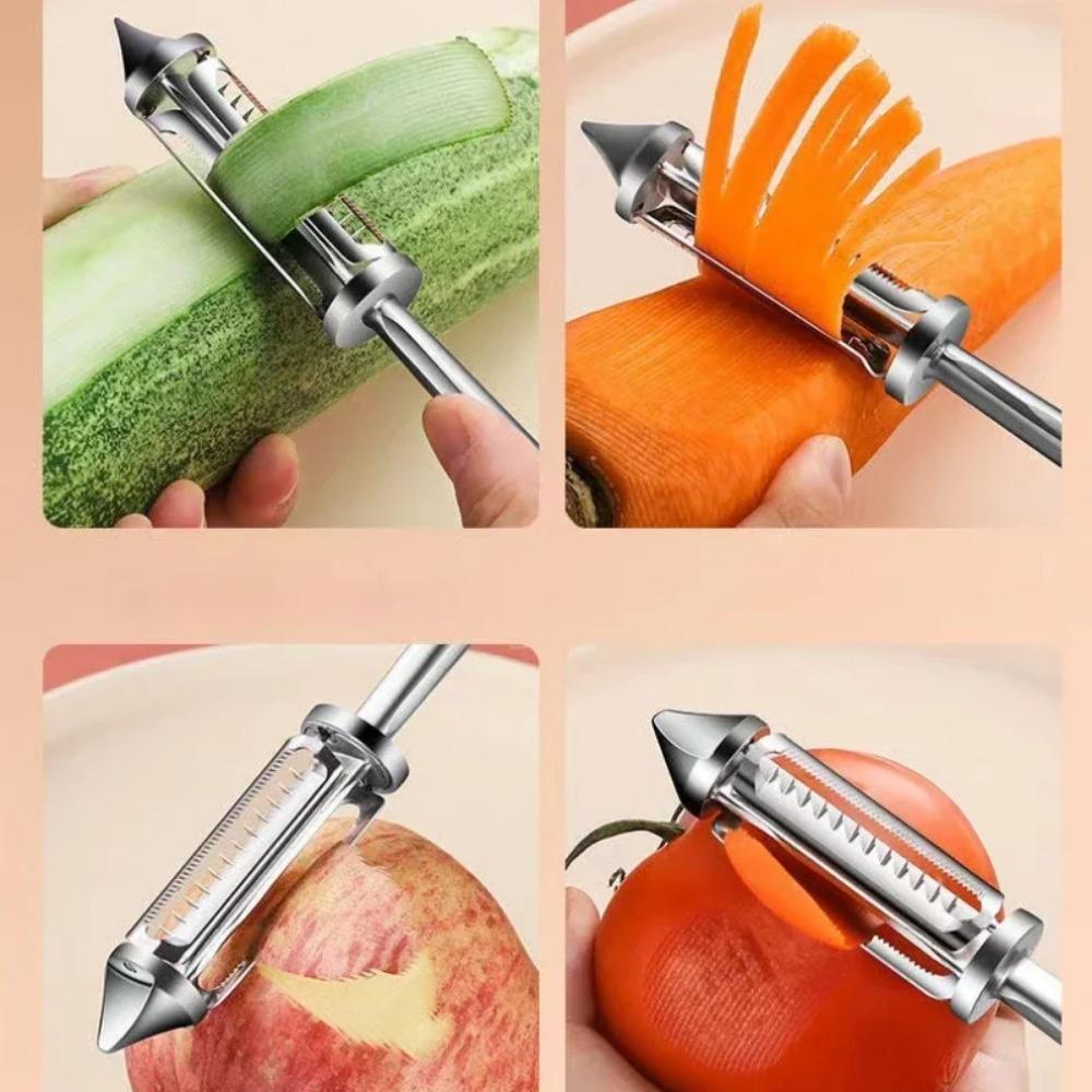 Многофункциональная кухонная машина три в одном, скребок для очистки овощей, картофеля, воды, фруктов и дыни, строгальный станок