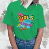 New Girl'S Just Wanna 80S Have Fun T Shirt Girl'S Just Wanna 80S Have Fun Print T-Shirt Female Summer Casual O-Neck Lady Tops