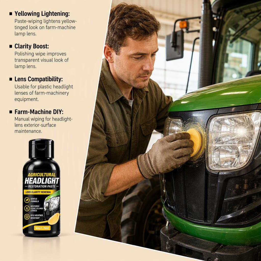 Agricultural Machinery Lamp Cover Restoration Paste: Fades Yellowing, Enhances Transparency, Softens Texture