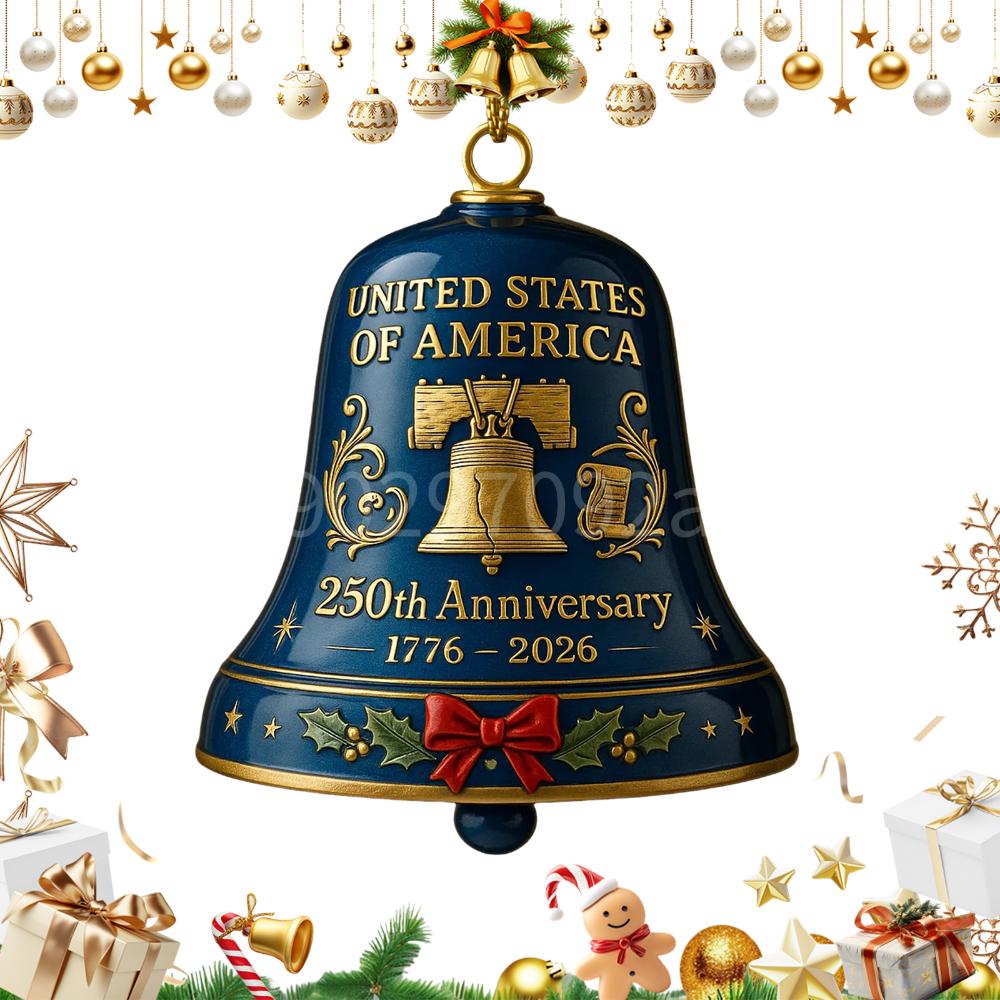 USA 250th Anniversary Bell Multi-Purpose Hanging Bell Decor Wear Resist Anniversary Bell Ornament for Patriotic Holidays